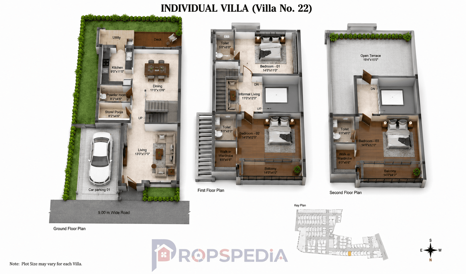 3 BHK Villa Floor Plan – DRA INARA