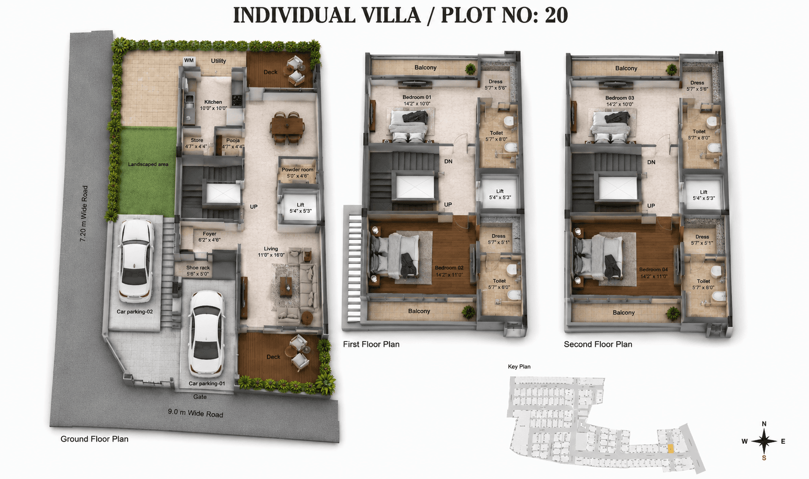 4 BHK Villa Floor Plan – DRA INARA