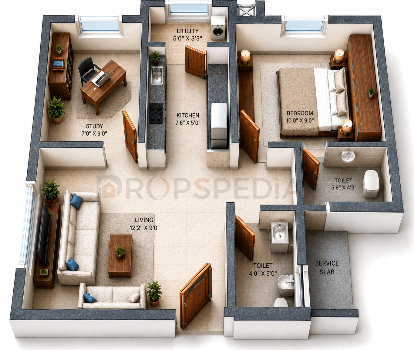 1.5 BHK Apartment Floor Plan – Malles Ahaana | Ready to Move