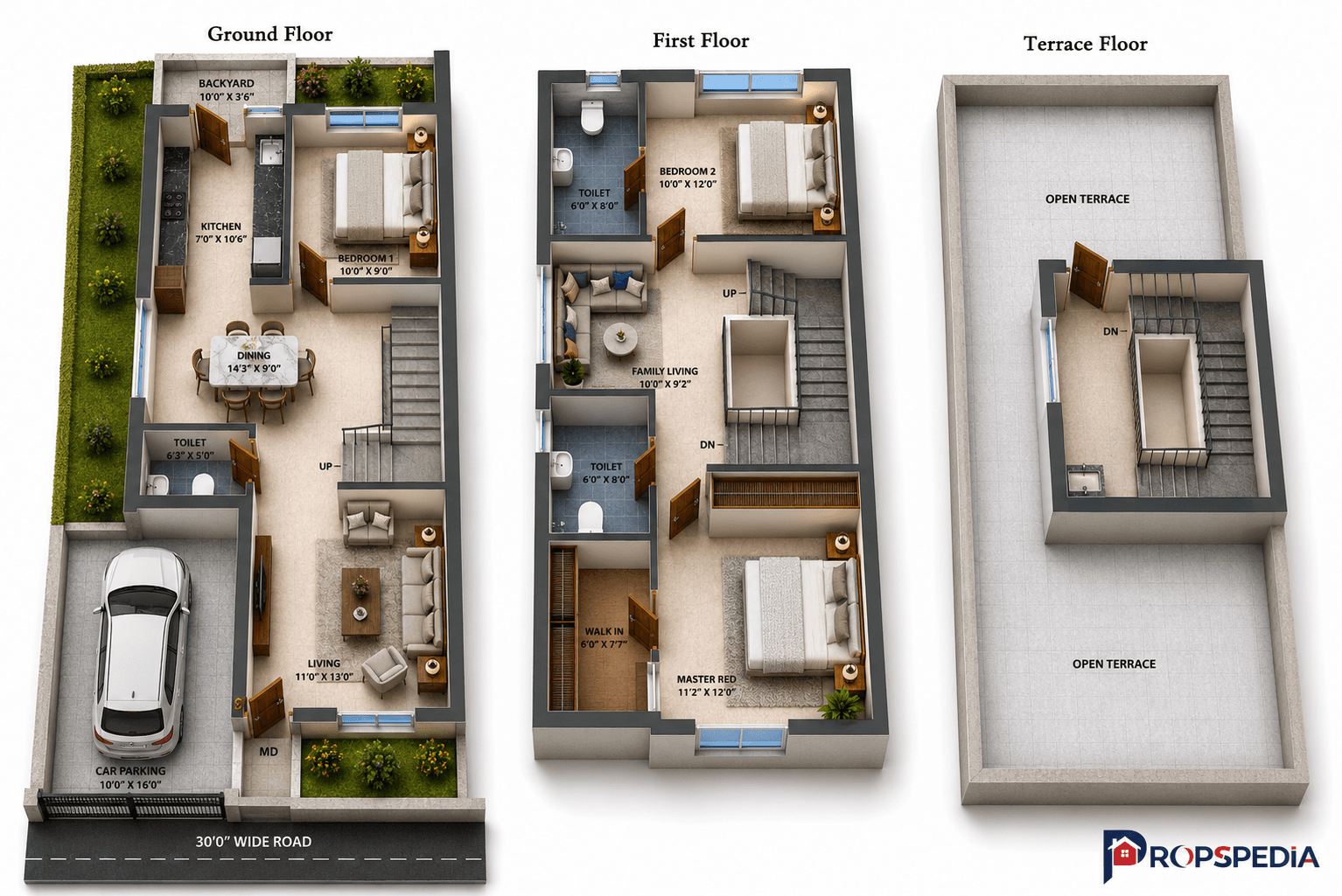 3 BHK Villa Floor Plan – DAC Santa Clara