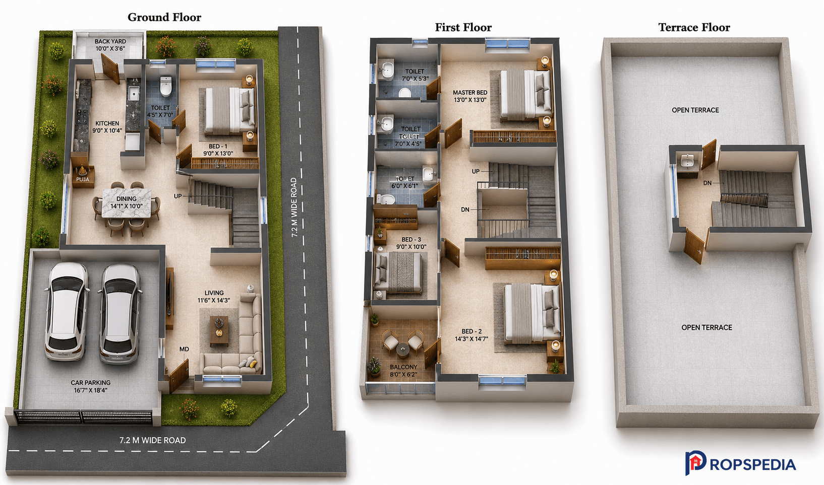 4 BHK Villa Floor Plan – DAC Santa Clara