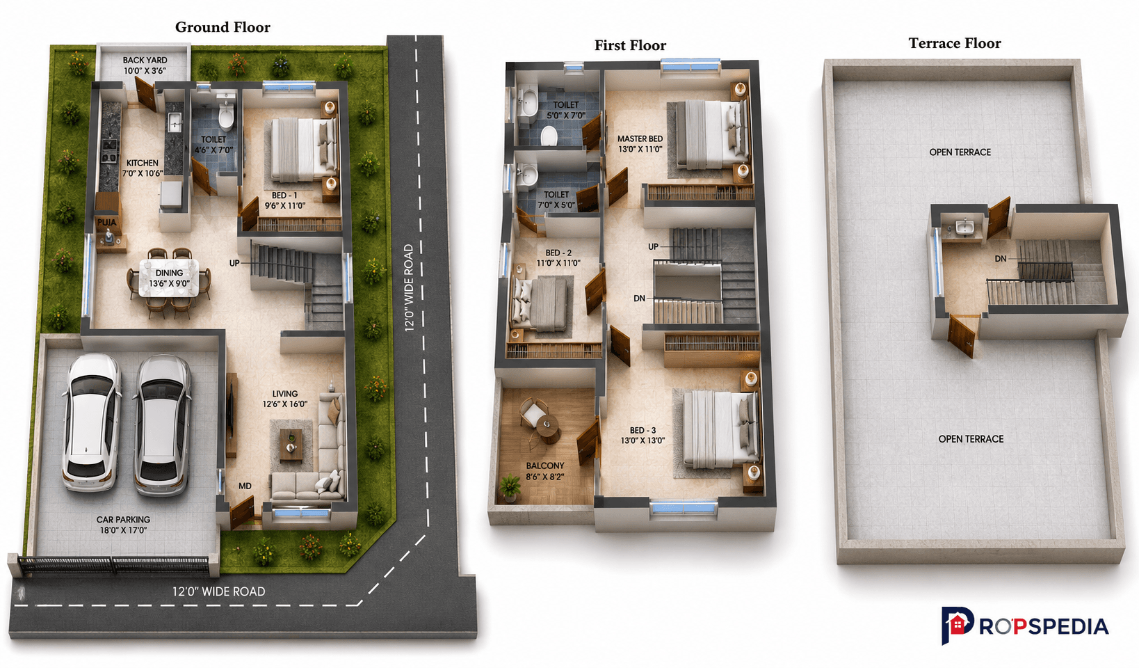 4 BHK Villa Floor Plan – DAC Santa Clara